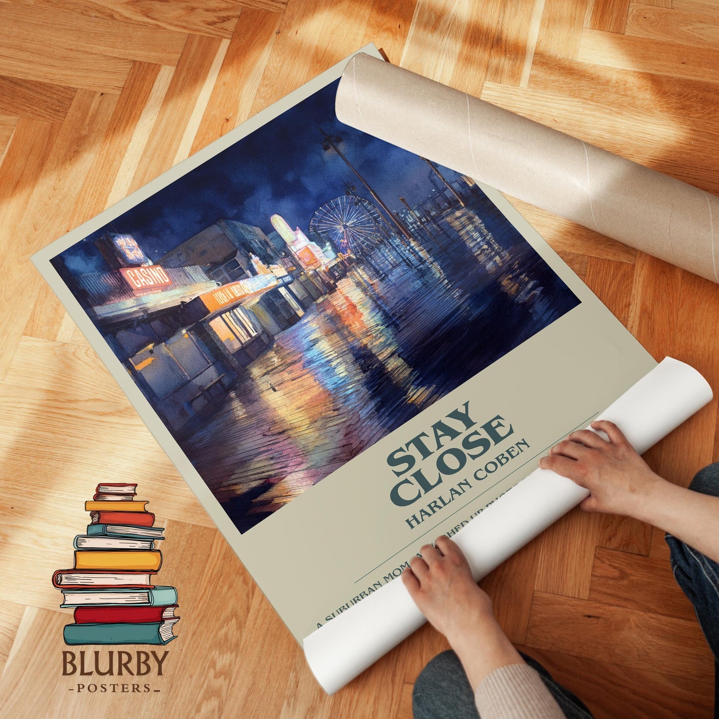 Stay Close book poster packaging – museum-quality print rolled in protective tube