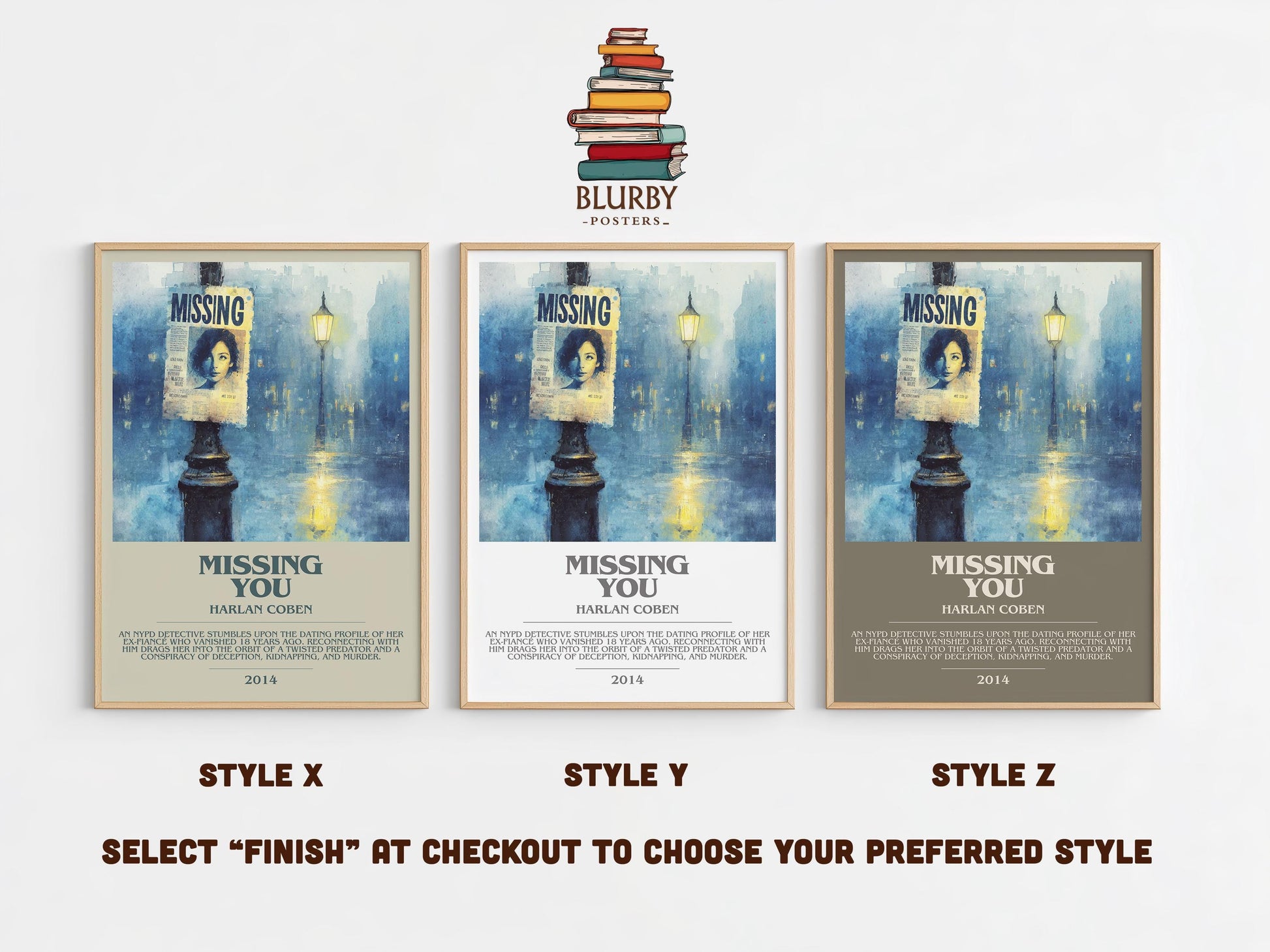 Missing You by Harlan Coben | Descriptive Modern Book Art | Poster