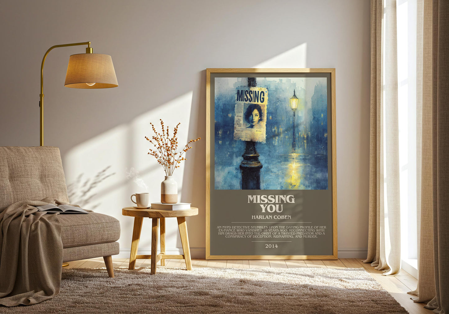 Missing You by Harlan Coben | Descriptive Modern Book Art | Poster