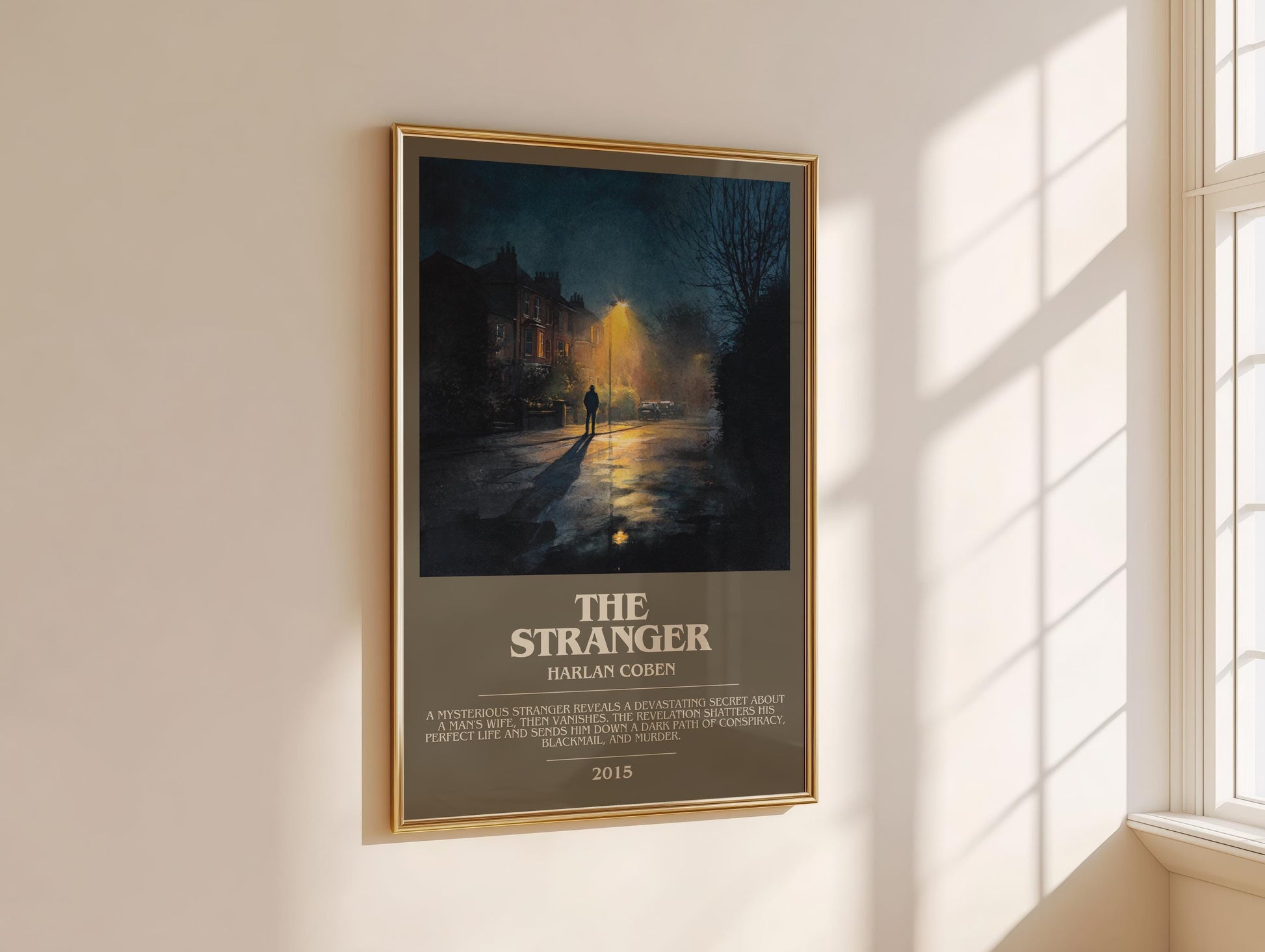 The Stranger bookish book poster framed on wall – thriller wall art
