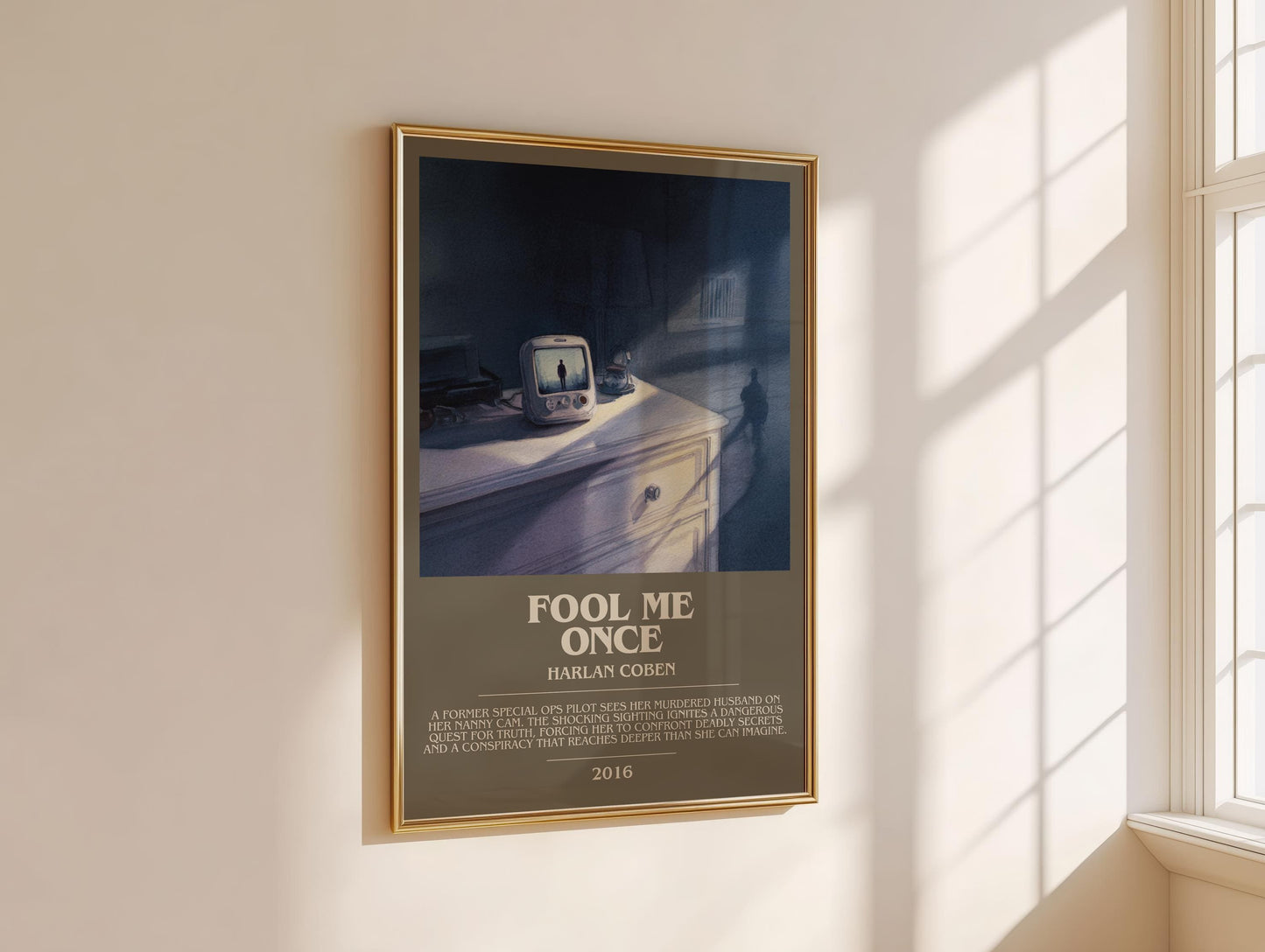 Fool Me Once bookish book poster framed on wall – thriller wall art