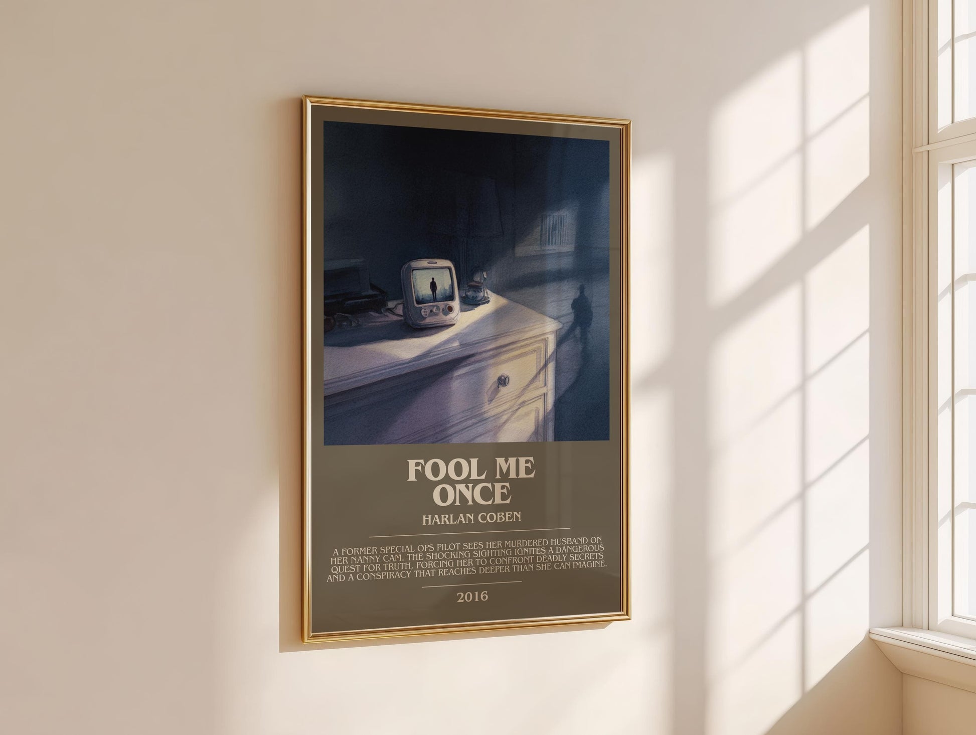 Fool Me Once bookish book poster framed on wall – thriller wall art