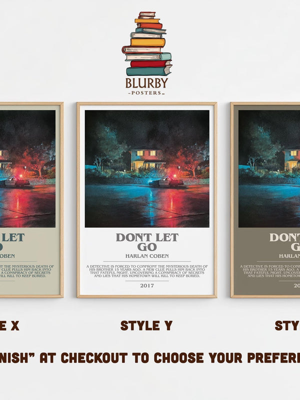 Don't Let Go bookish poster colour and style options – Harlan Coben book art