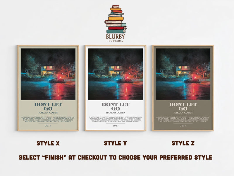 Don't Let Go bookish poster colour and style options – Harlan Coben book art