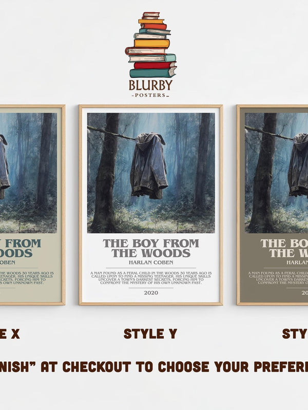 The Boy from the Woods bookish poster colour and style options – Harlan Coben book art
