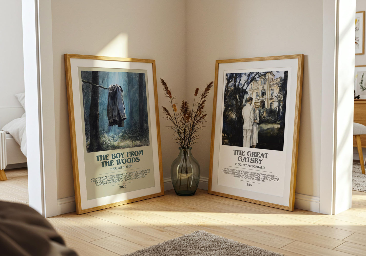 The Boy from the Woods bookish poster paired in gallery wall – literary art prints