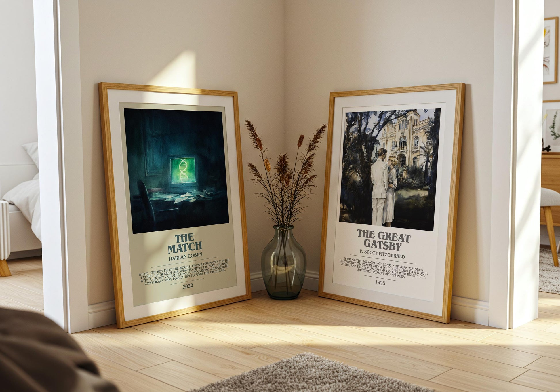The Match bookish poster paired in gallery wall – literary art prints