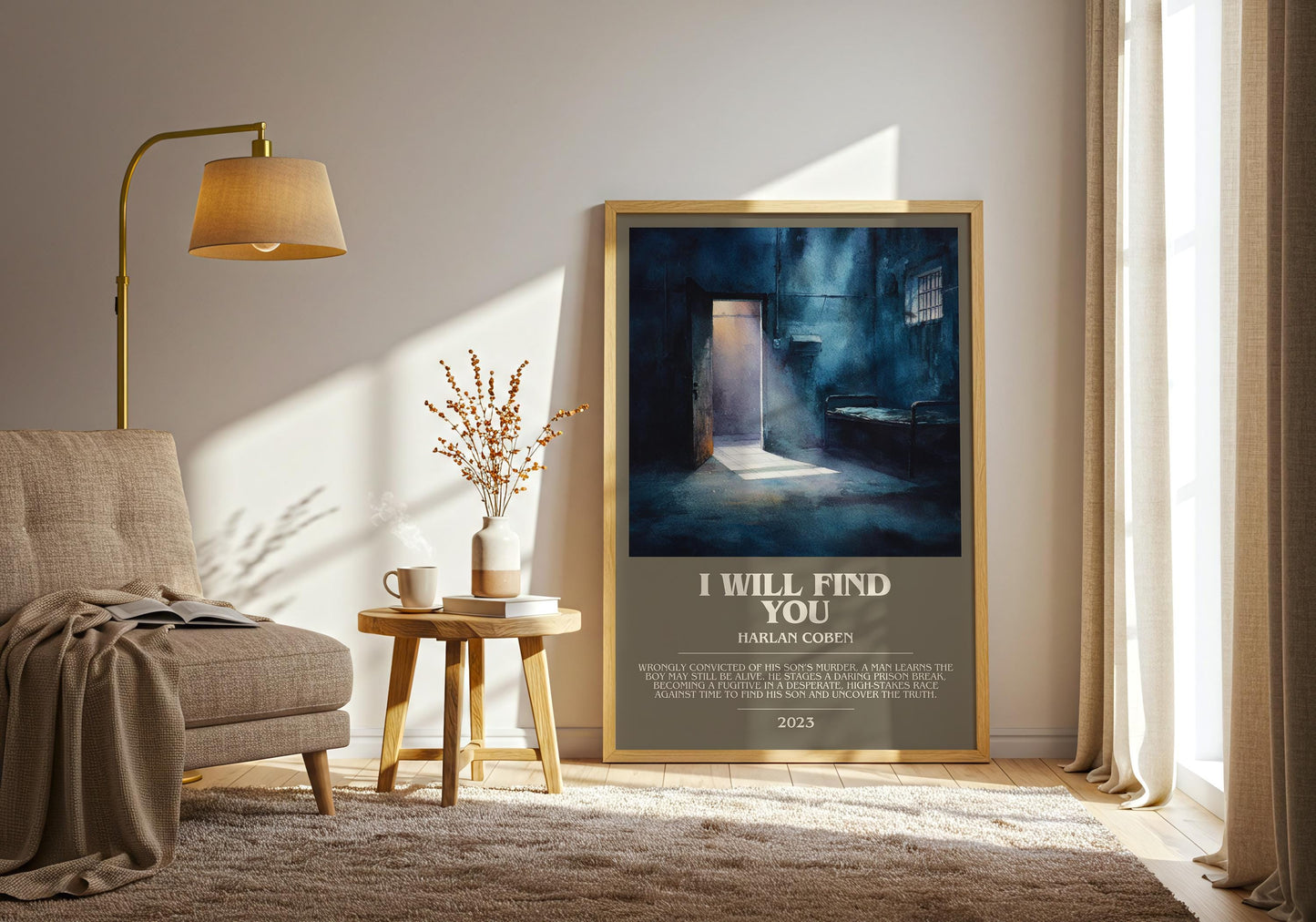 I Will Find You bookish print on bookshelf – Harlan Coben fan gift