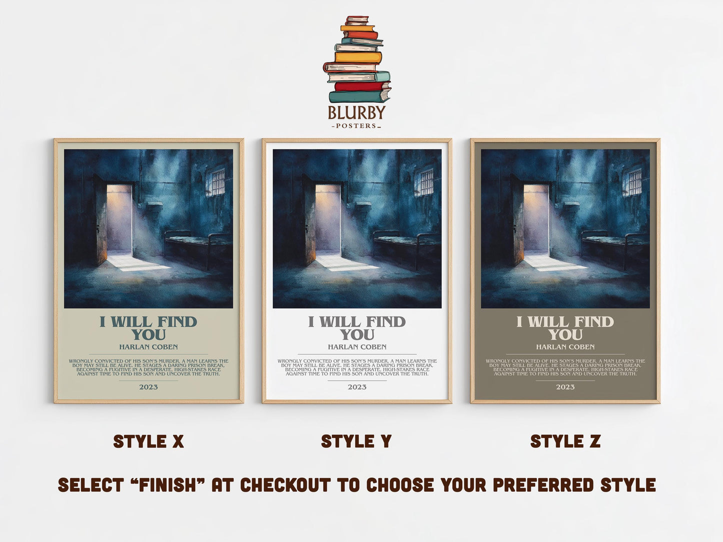 I Will Find You bookish poster colour and style options – Harlan Coben book art
