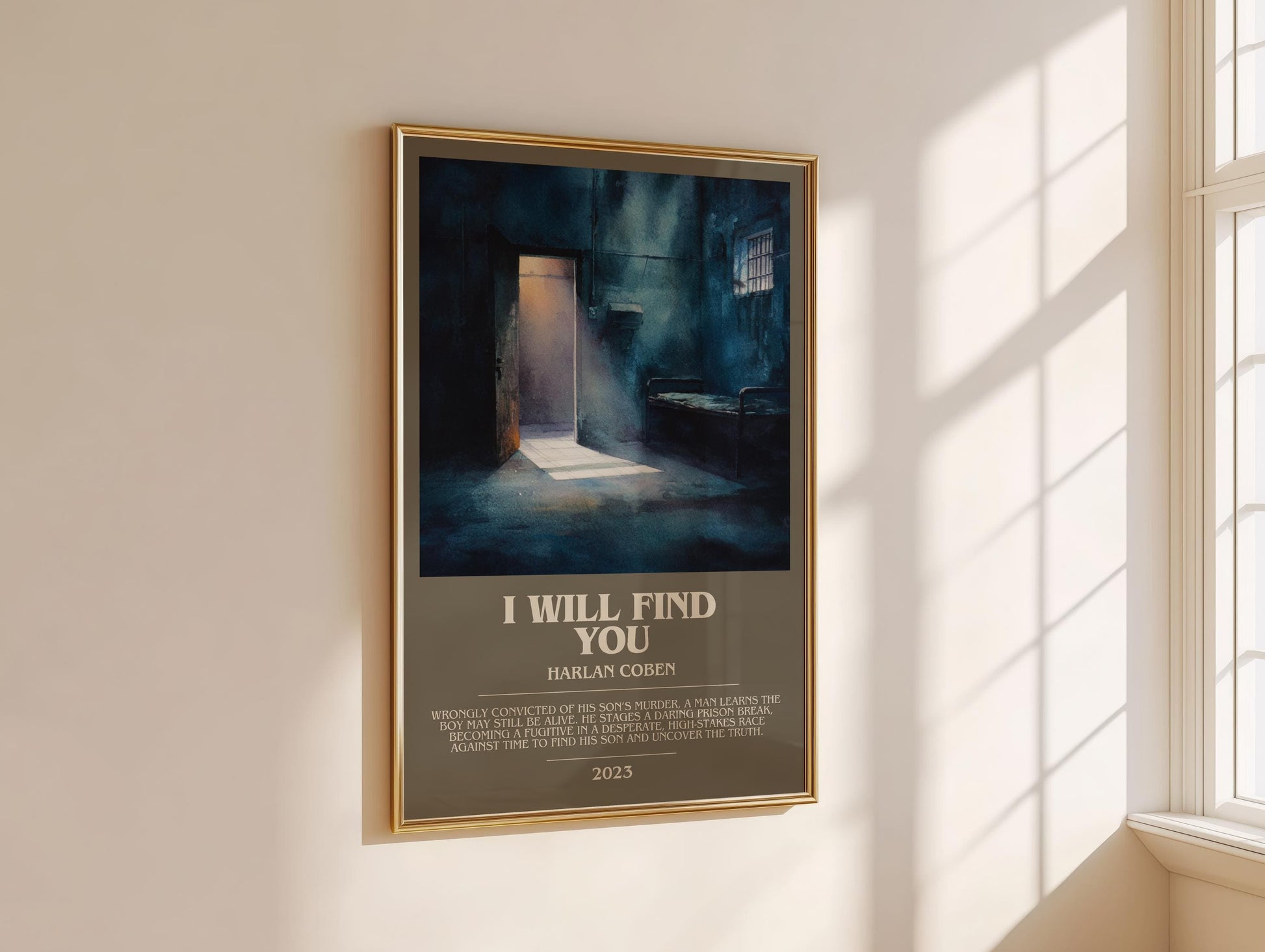 I Will Find You bookish book poster framed on wall – thriller wall art