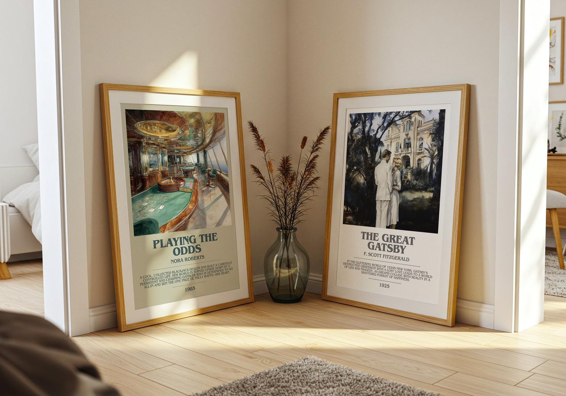 Playing the Odds bookish poster paired in gallery wall – literary art prints