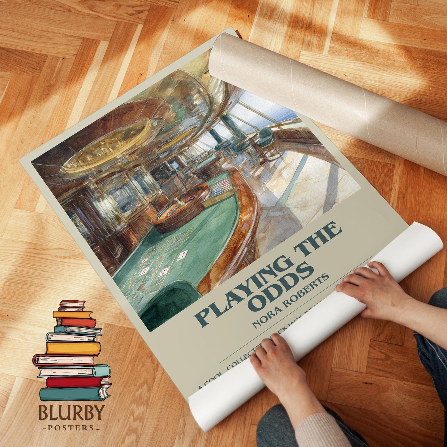 Playing the Odds book poster packaging – museum-quality print rolled in protective tube