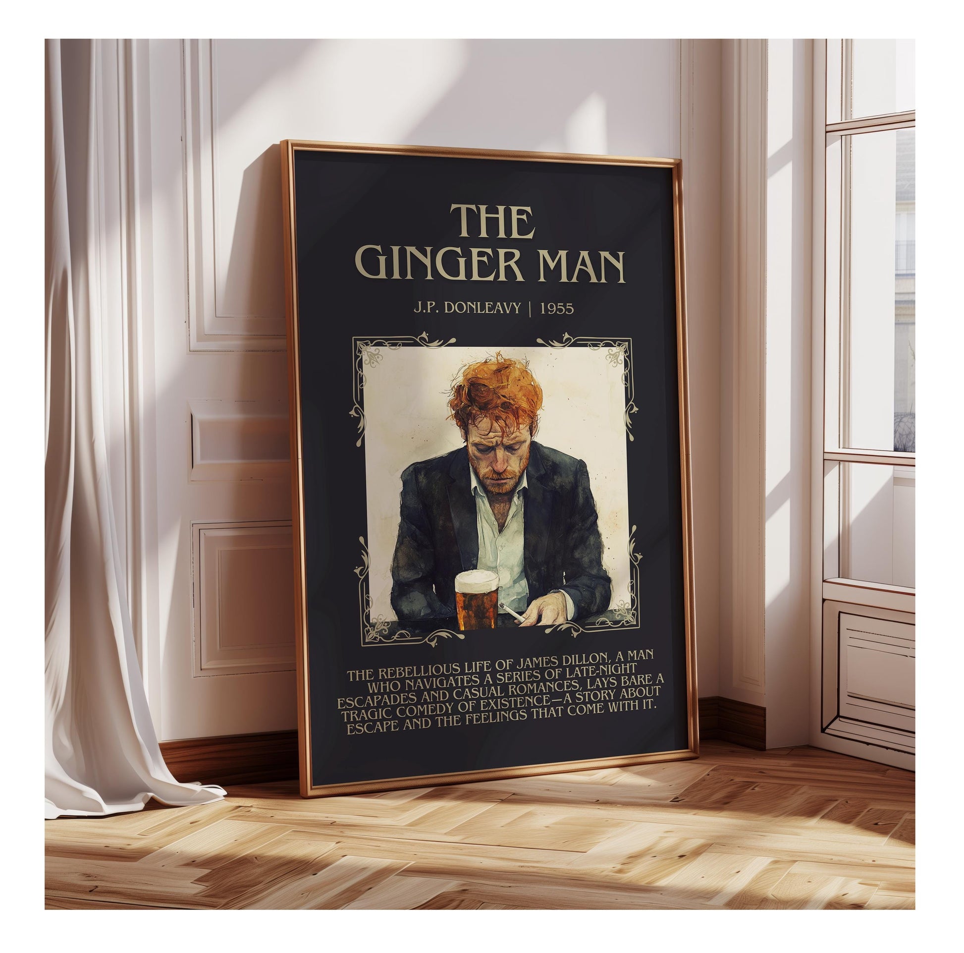 The Ginger Man by J.P. Donleavy | Descriptive Book Poster | Blurby