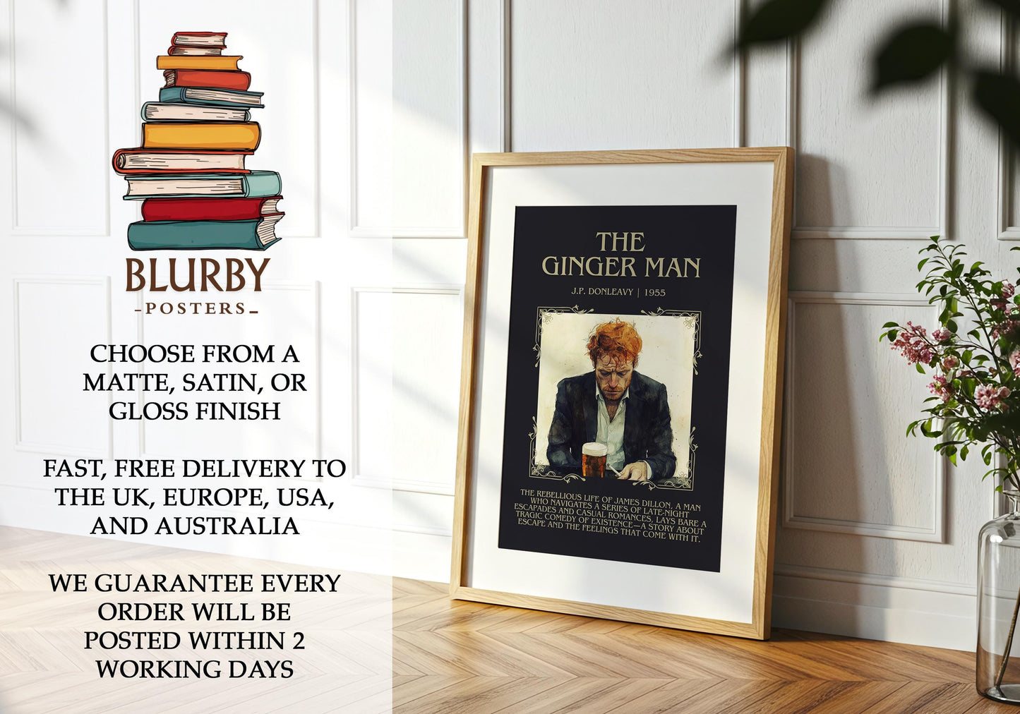 The Ginger Man by J.P. Donleavy | Descriptive Book Poster | Blurby
