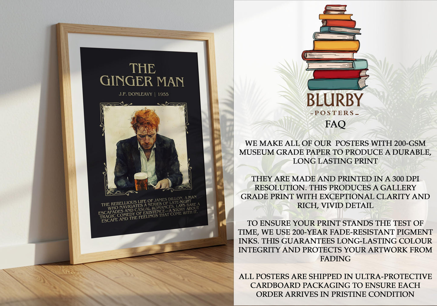 The Ginger Man by J.P. Donleavy | Descriptive Book Poster | Blurby
