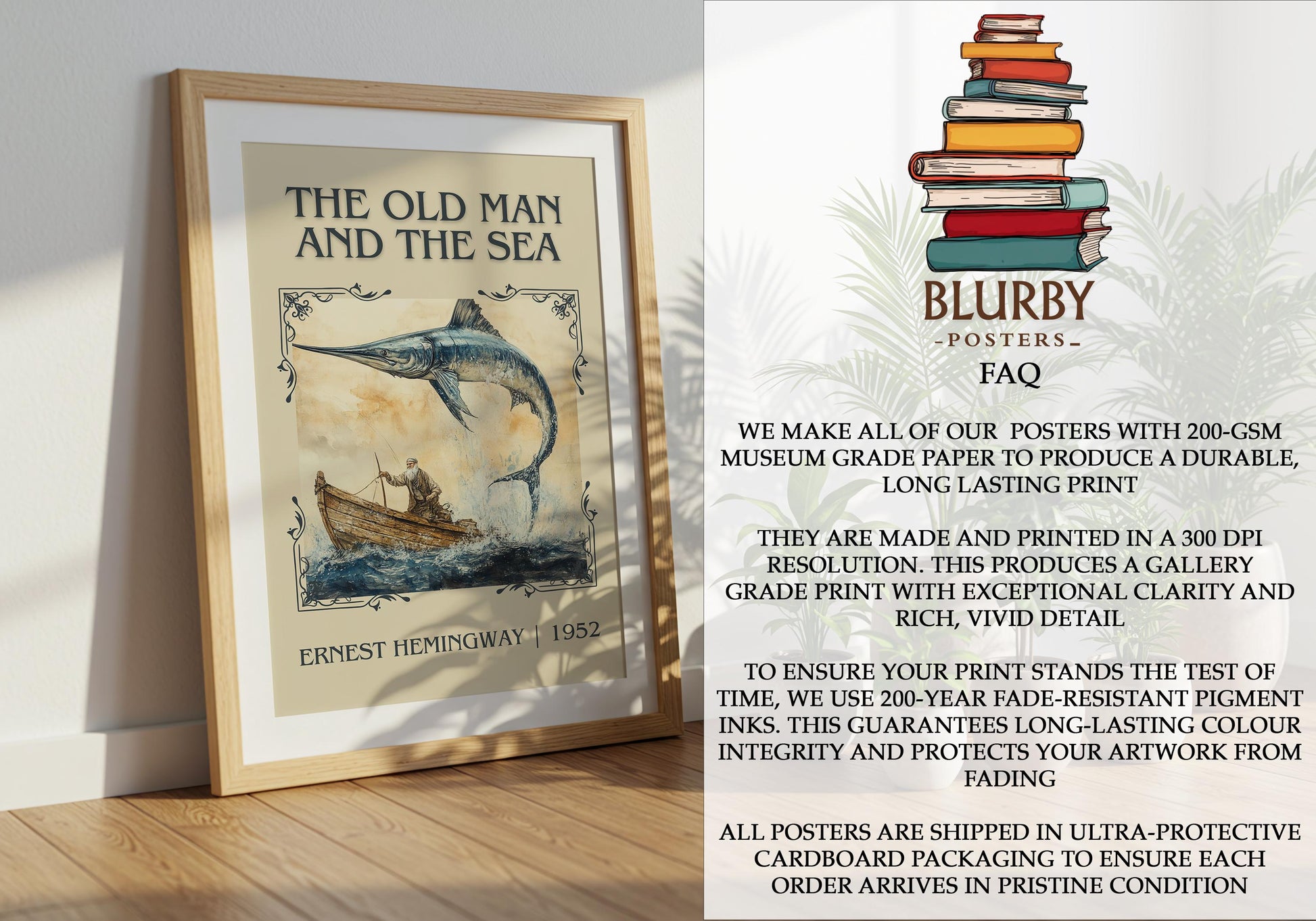The Old Man And The Sea by Agatha Christie | Descriptive Book Poster | Minimalist