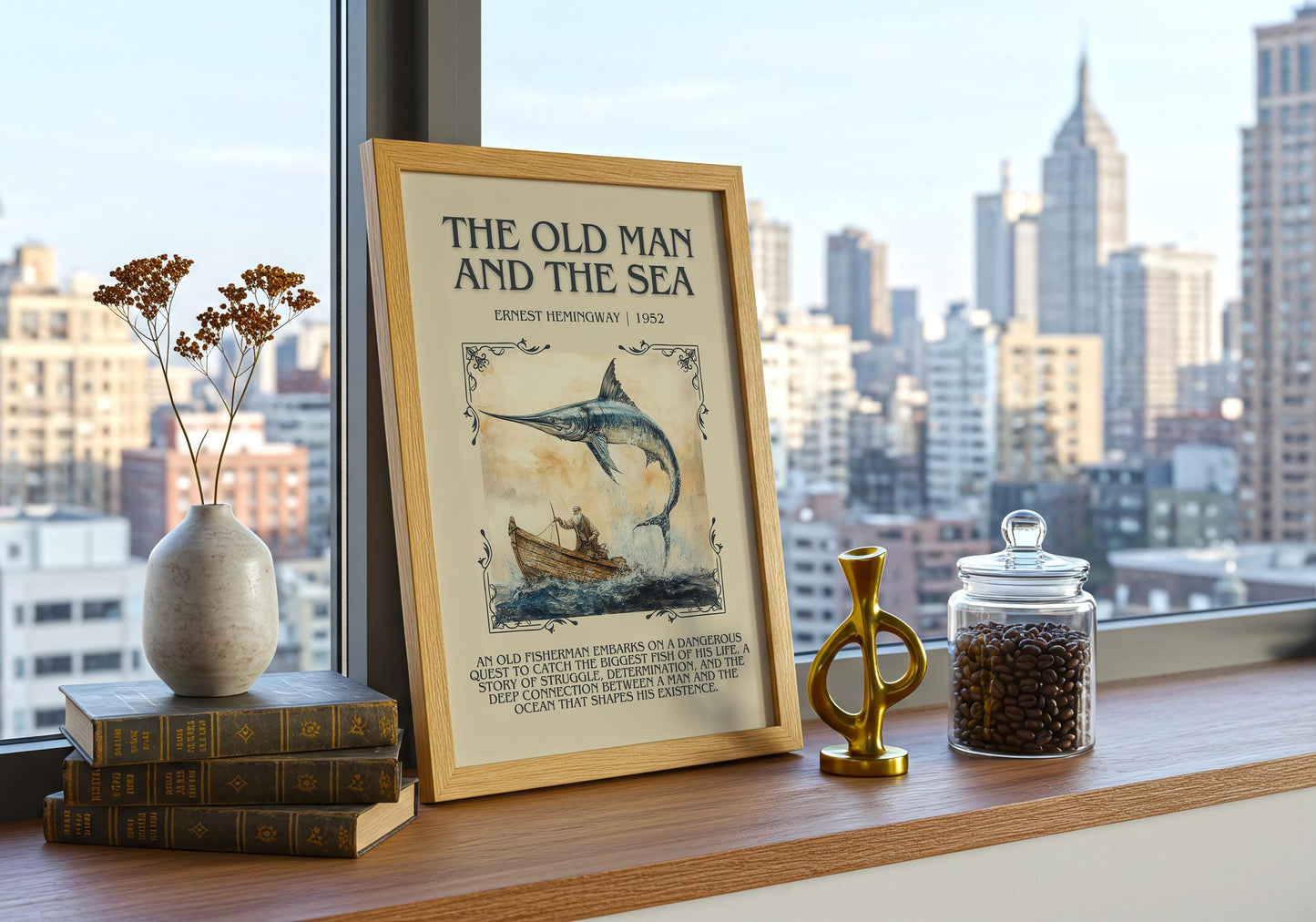The Old Man And The Sea by Ernest Hemingway | Descriptive Book Poster | Blurby