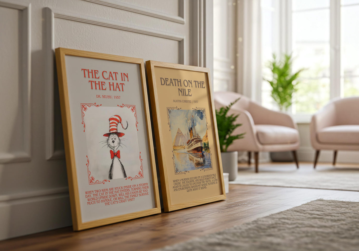 The Cat In The Hat by Dr. Seuss | Descriptive Book Poster | Blurby