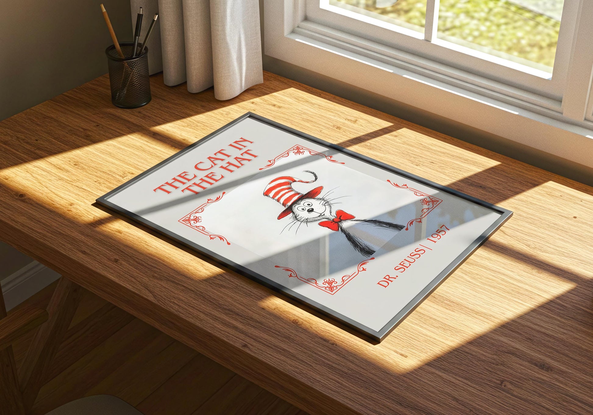 The Cat In The Hat by Dr. Seuss | Descriptive Book Poster | Minimalist