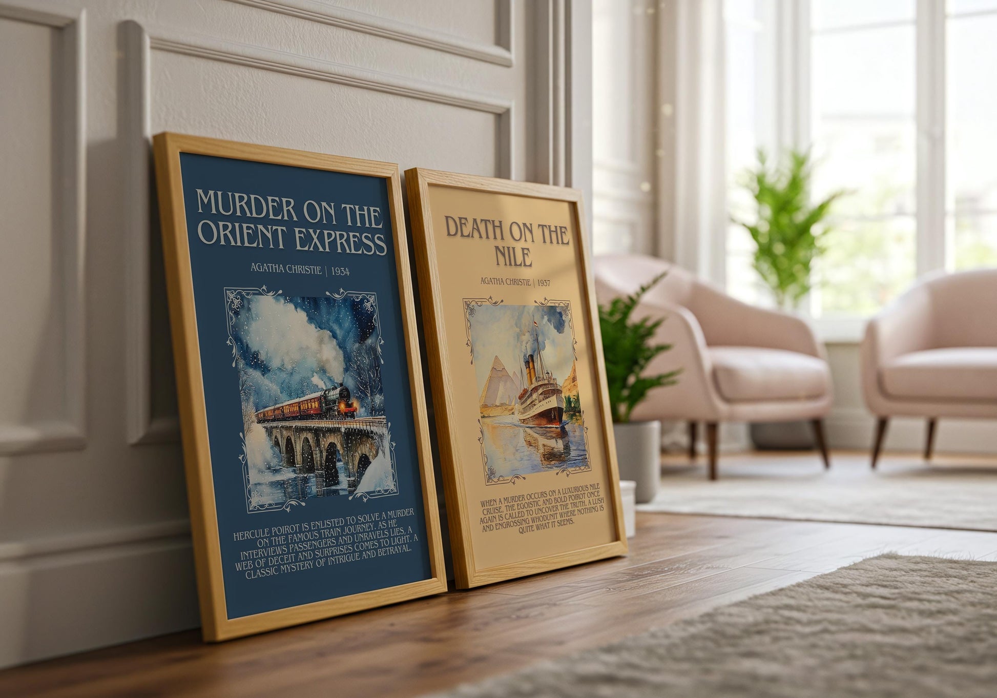 Murder On The Orient Express by Agatha Christie | Descriptive Book Poster | Blurby