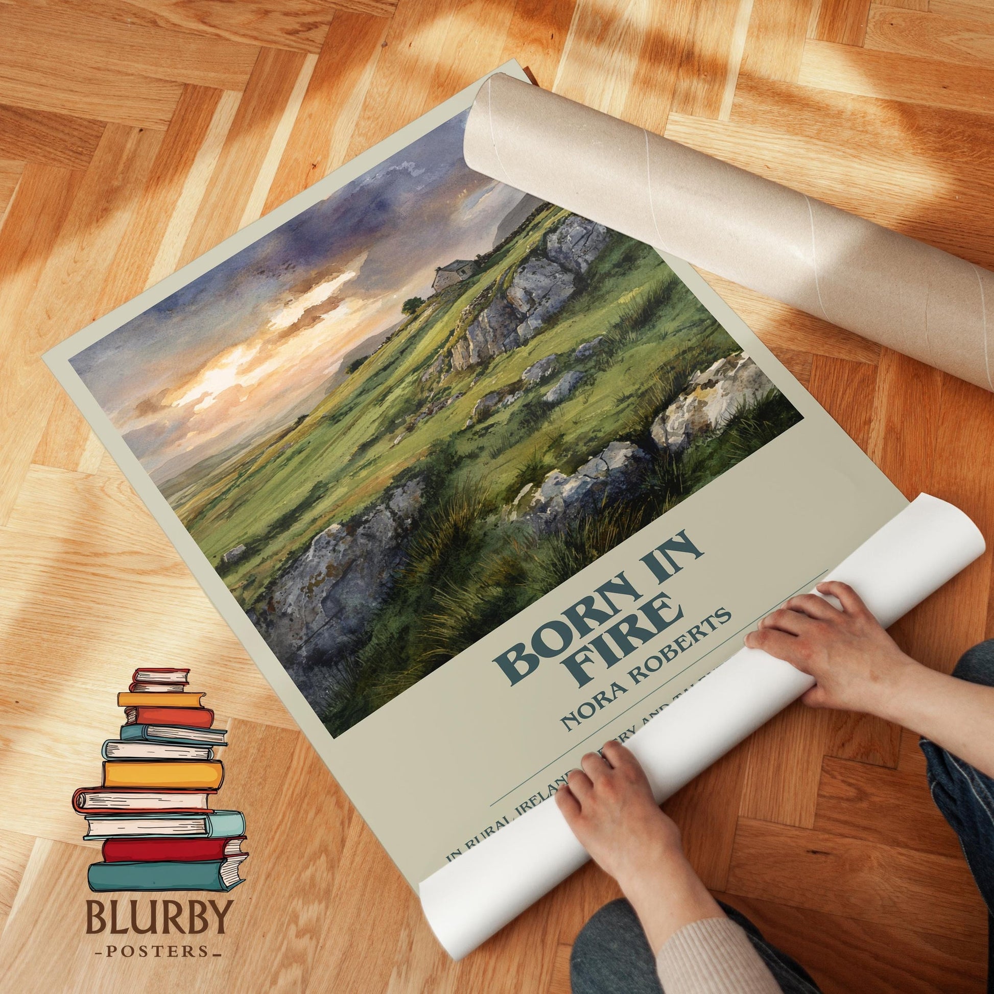 Born in Fire book poster packaging – museum-quality print rolled in protective tube