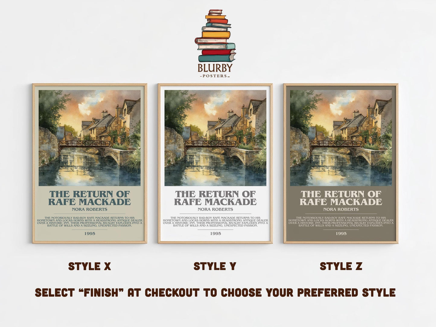 The Return of Rafe MacKade bookish poster colour and style options – Nora Roberts book art