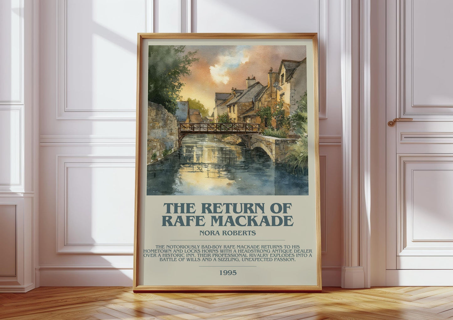 The Return of Rafe MacKade bookish print in frame leaning in hallway – romance wall art