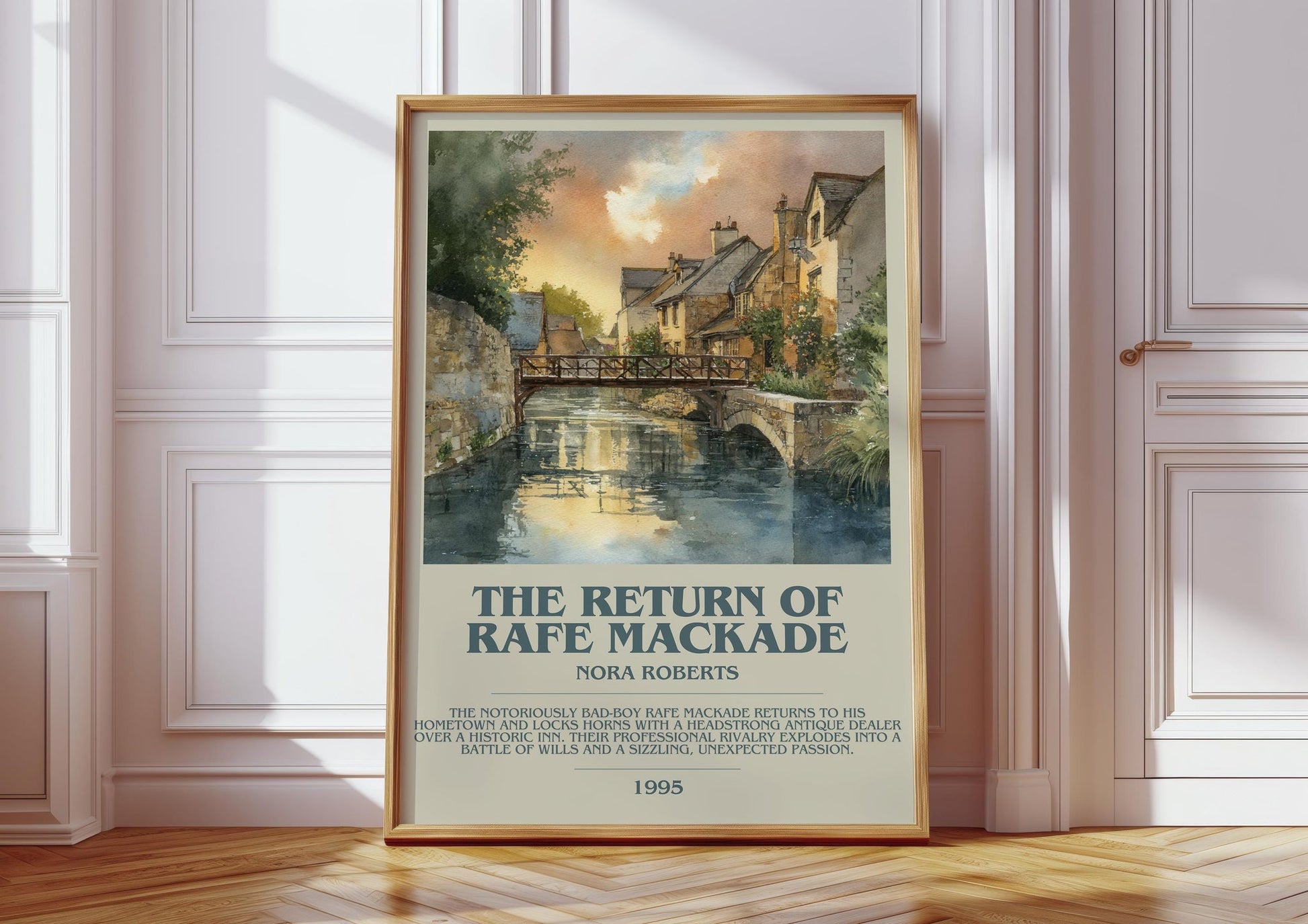 The Return of Rafe MacKade bookish print in frame leaning in hallway – romance wall art
