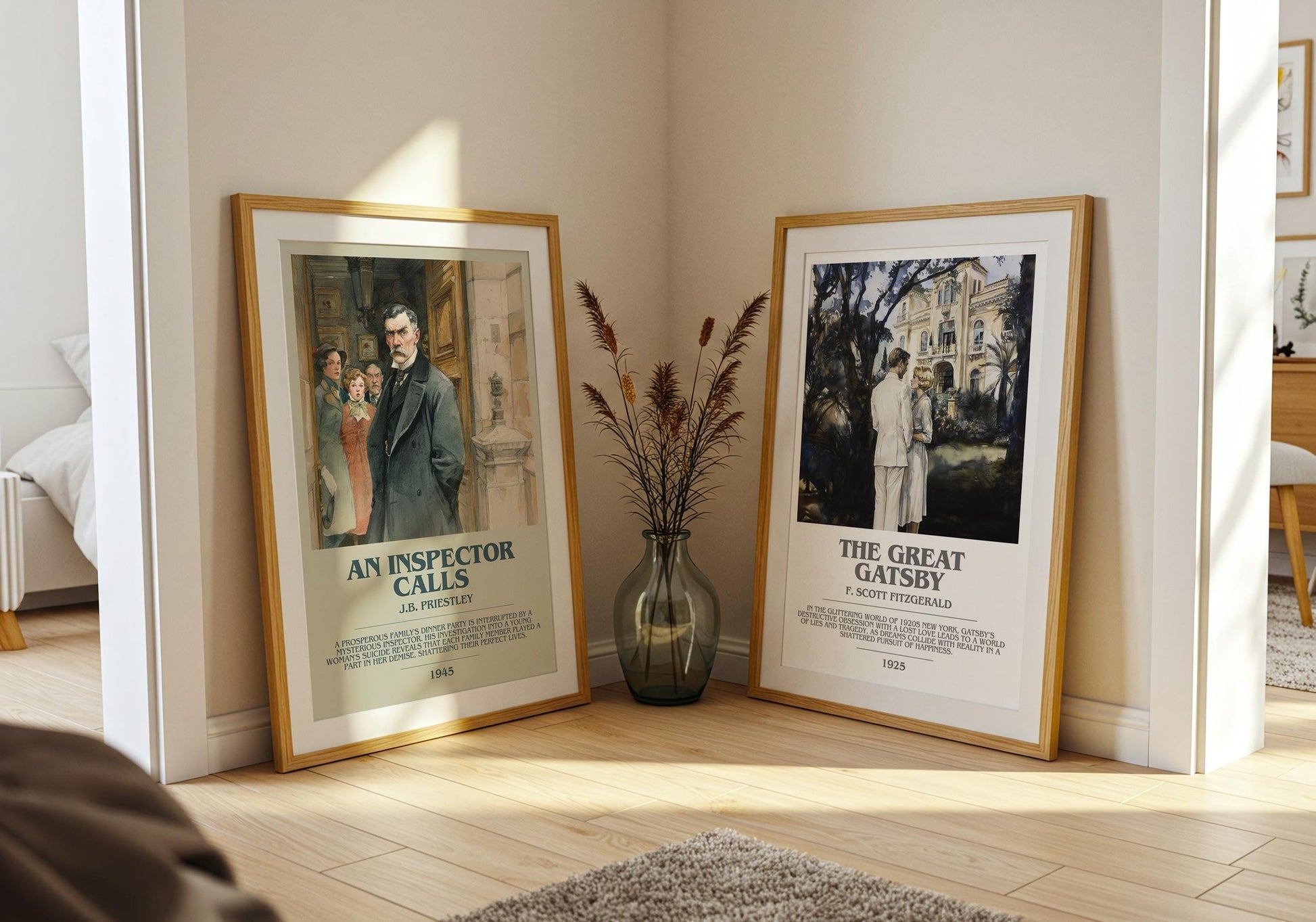 An Inspector Calls bookish poster paired in gallery wall – literary art prints