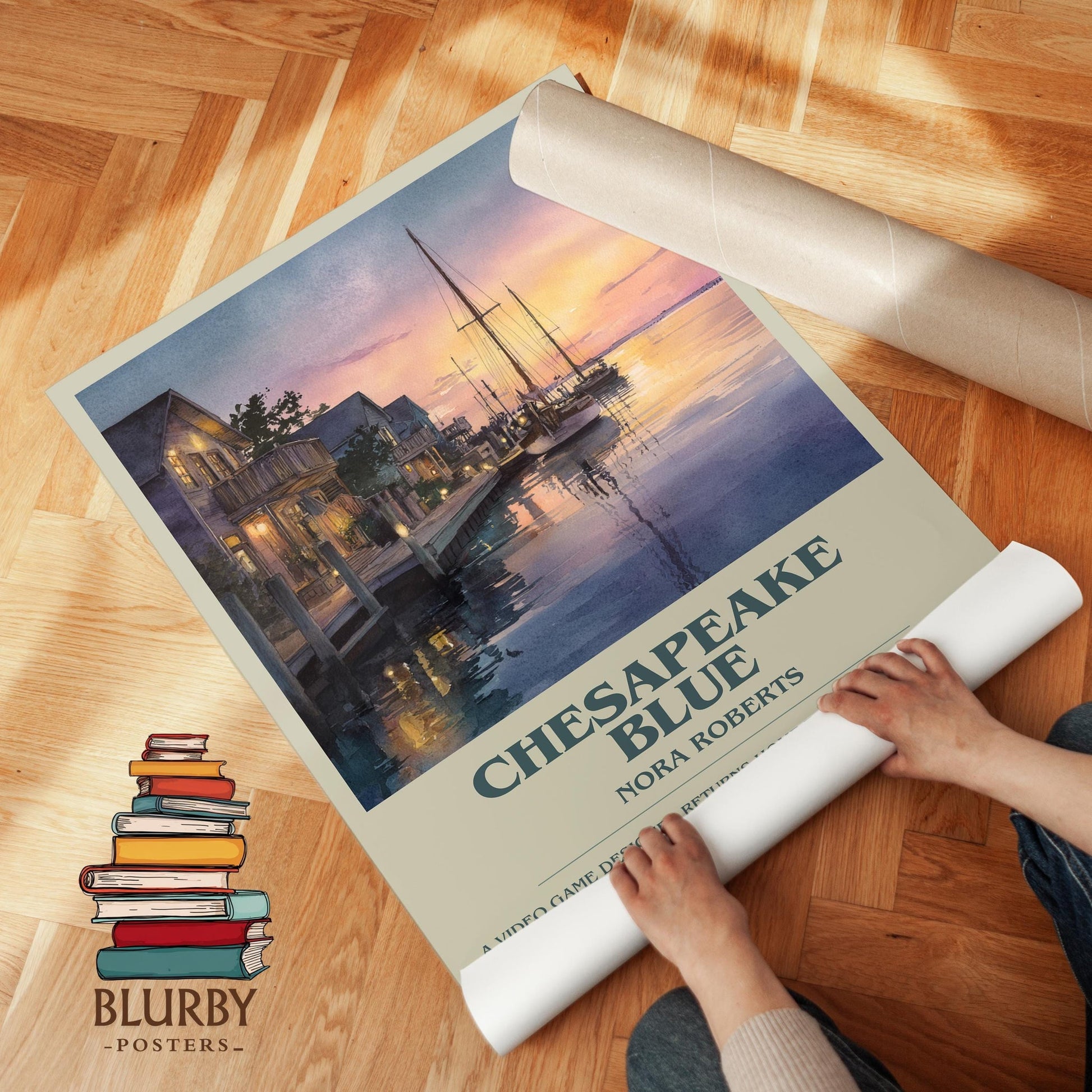 Chesapeake Blue book poster packaging – museum-quality print rolled in protective tube