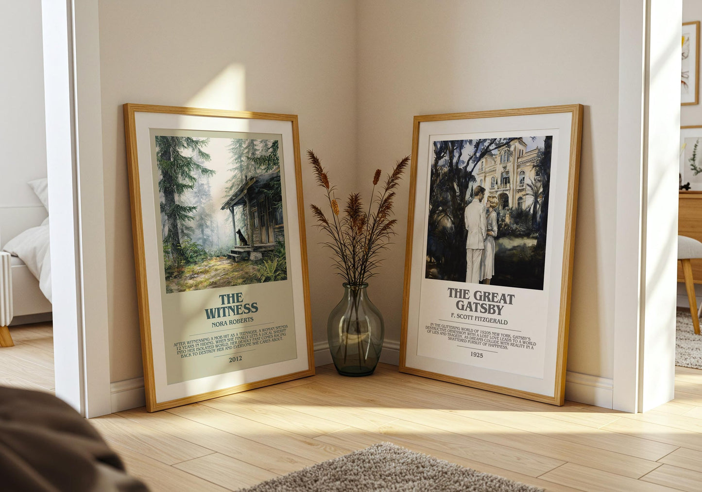 The Witness bookish poster paired in gallery wall – literary art prints