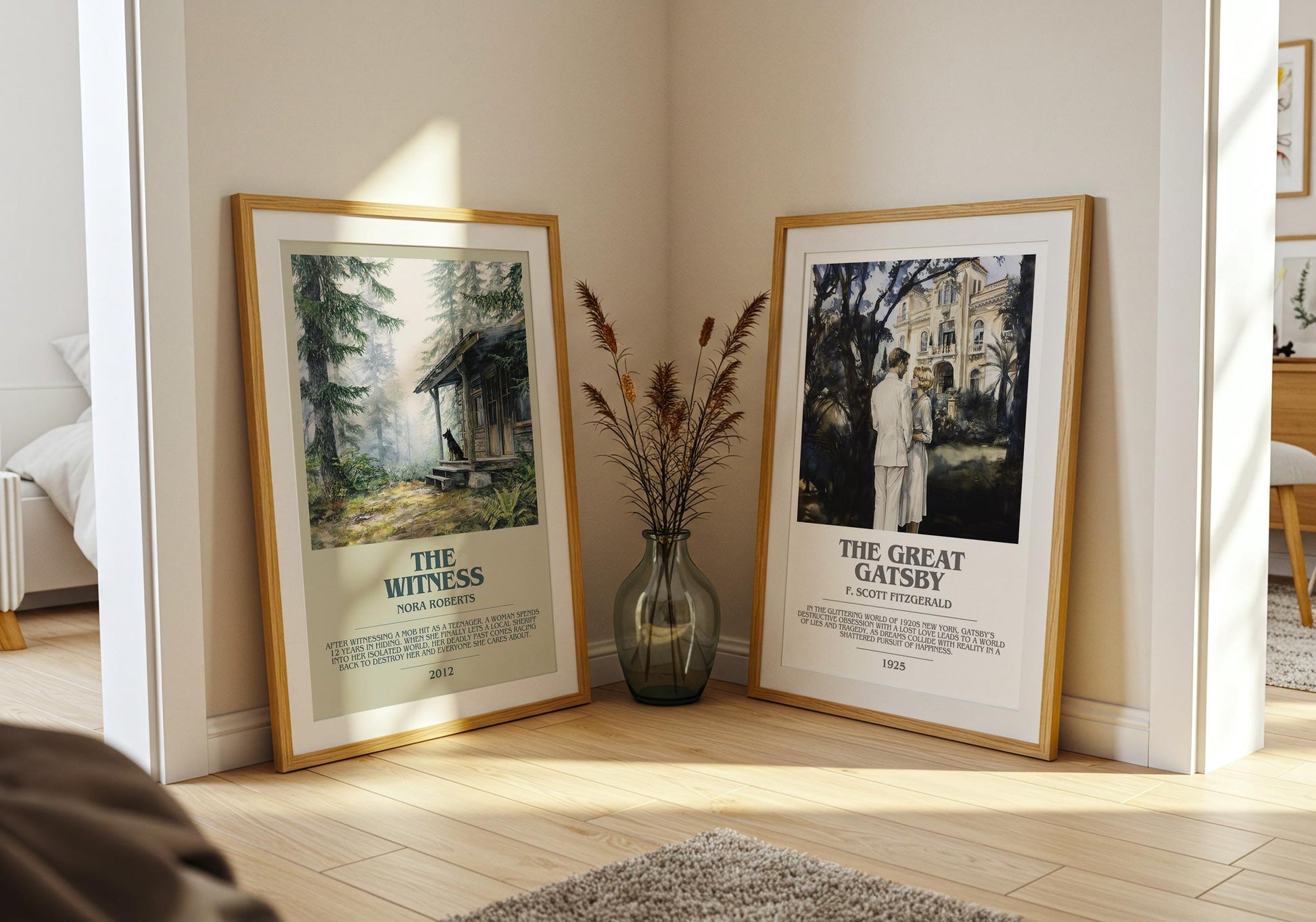 The Witness bookish poster paired in gallery wall – literary art prints