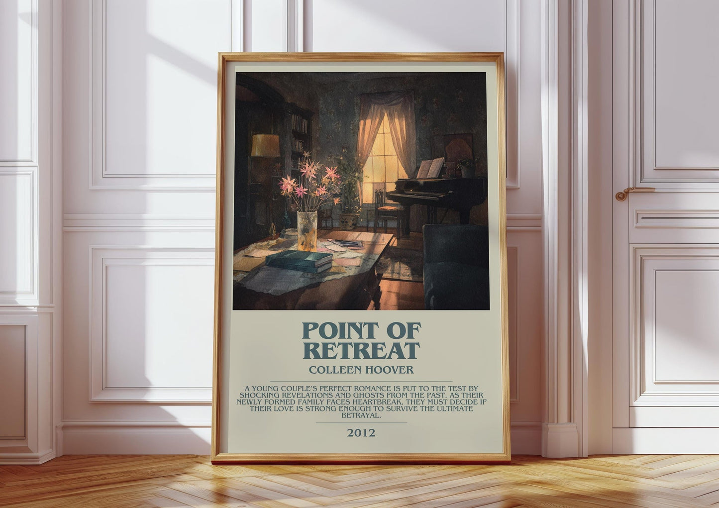 Point Of Retreat bookish print in frame leaning in hallway – fantasy wall art