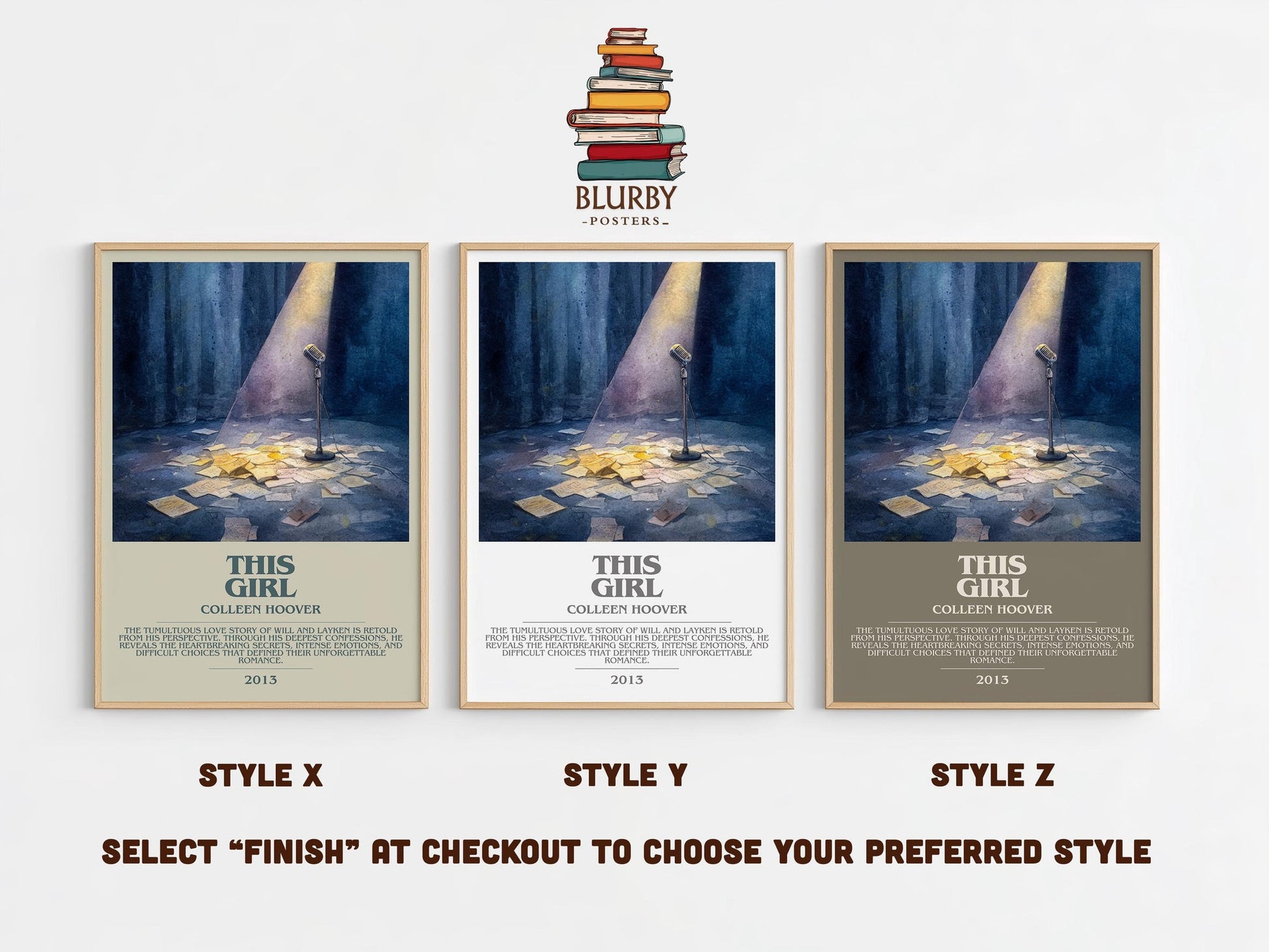 This Girl bookish poster colour and style options – Colleen Hoover book art