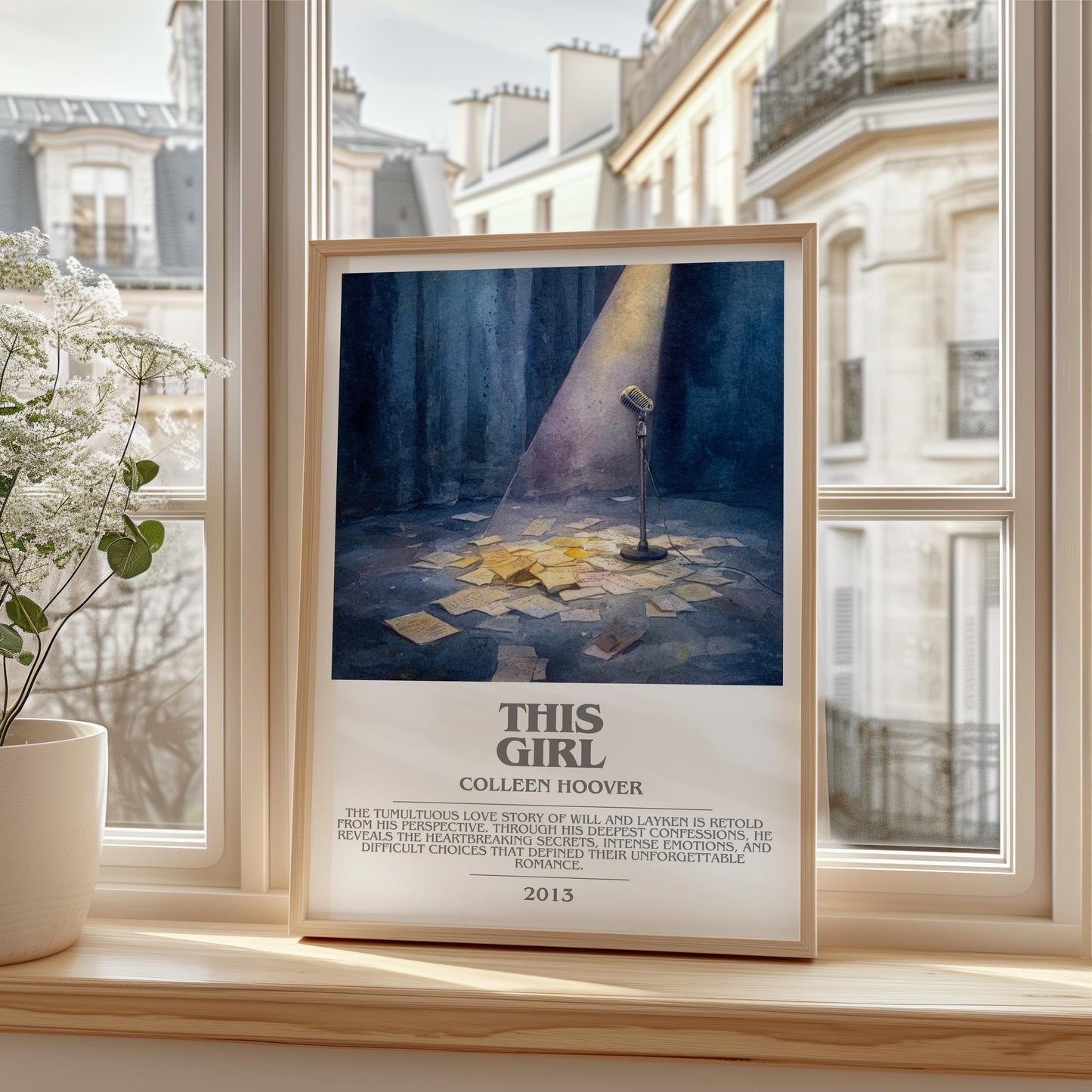 This Girl bookish print framed by window – literary home decor