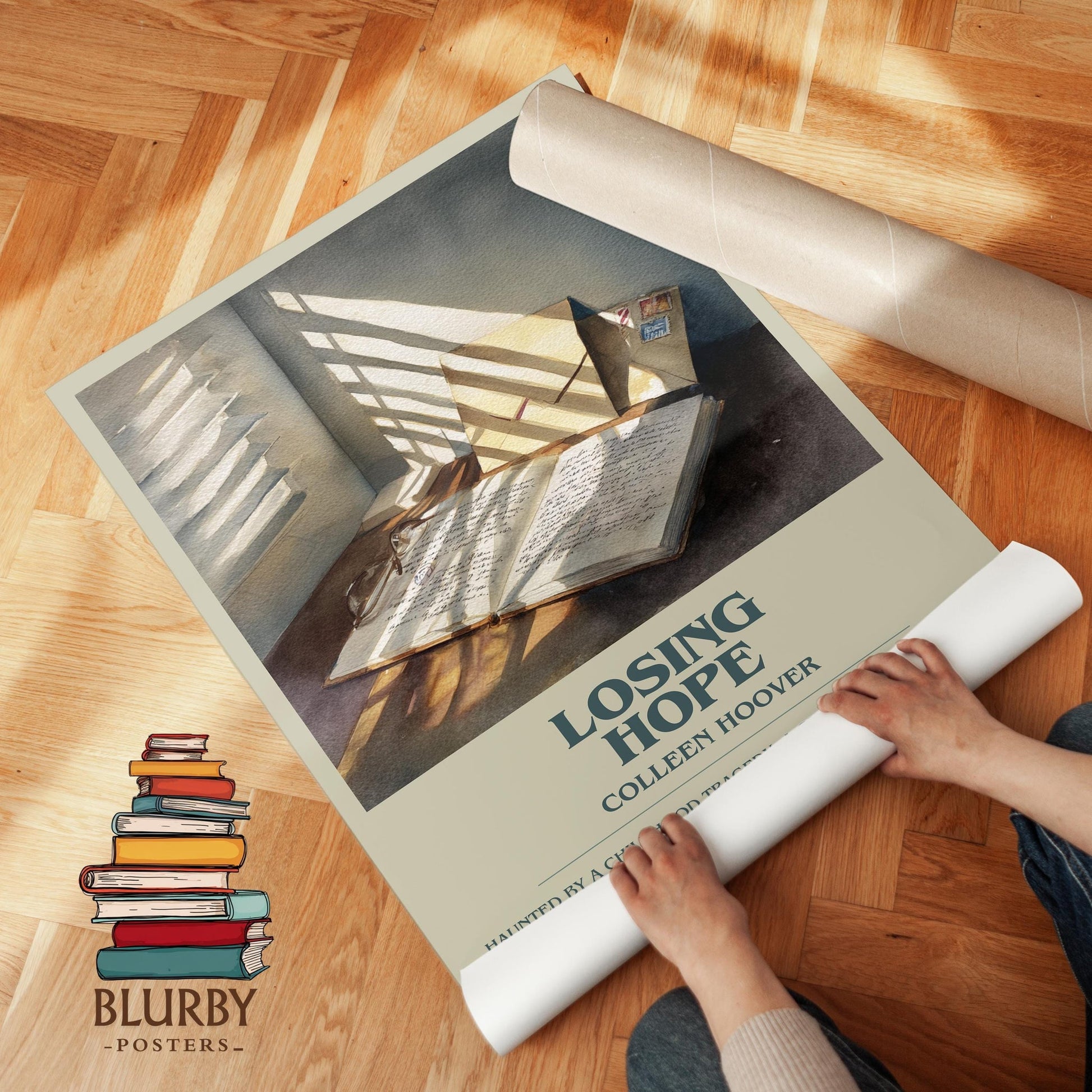 Losing Hope book poster packaging – museum-quality print rolled in protective tube