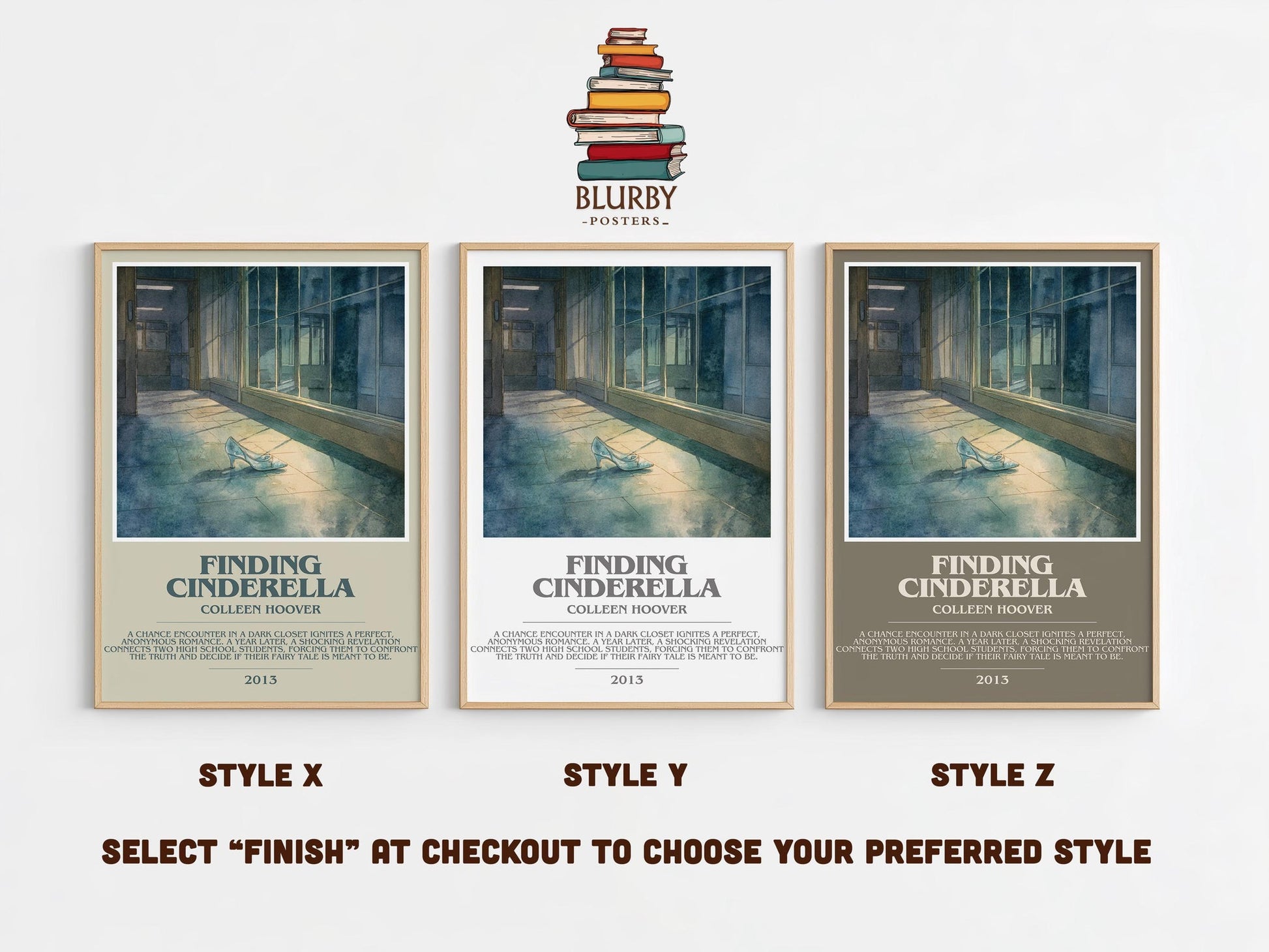 Finding Cinderella bookish poster colour and style options – Colleen Hoover book art