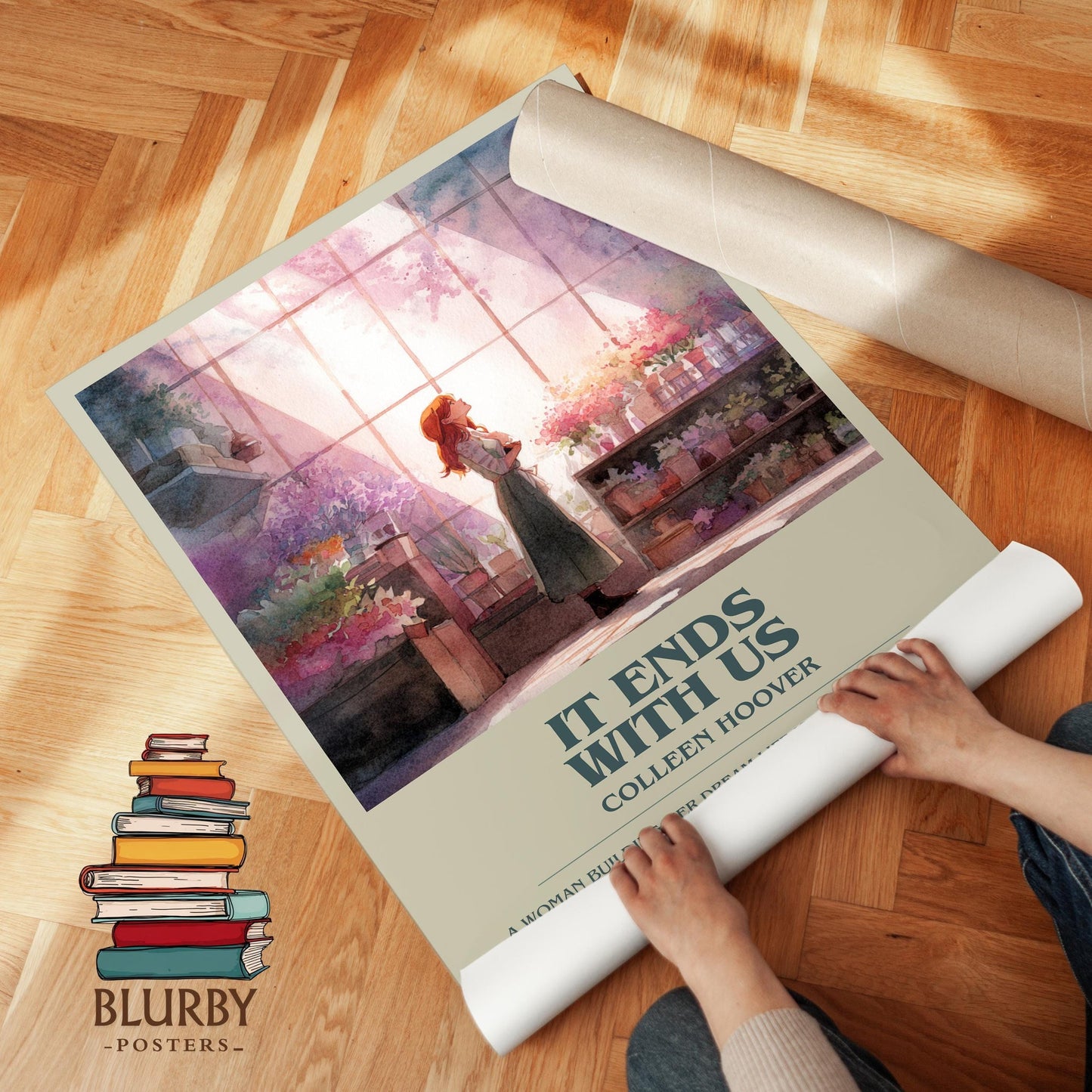 It Ends with Us book poster packaging – museum-quality print rolled in protective tube