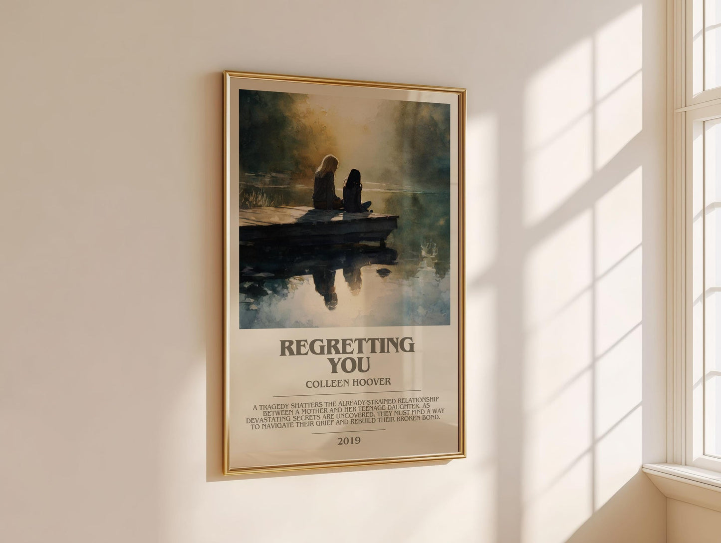 Regretting You bookish book poster framed on wall – thriller wall art