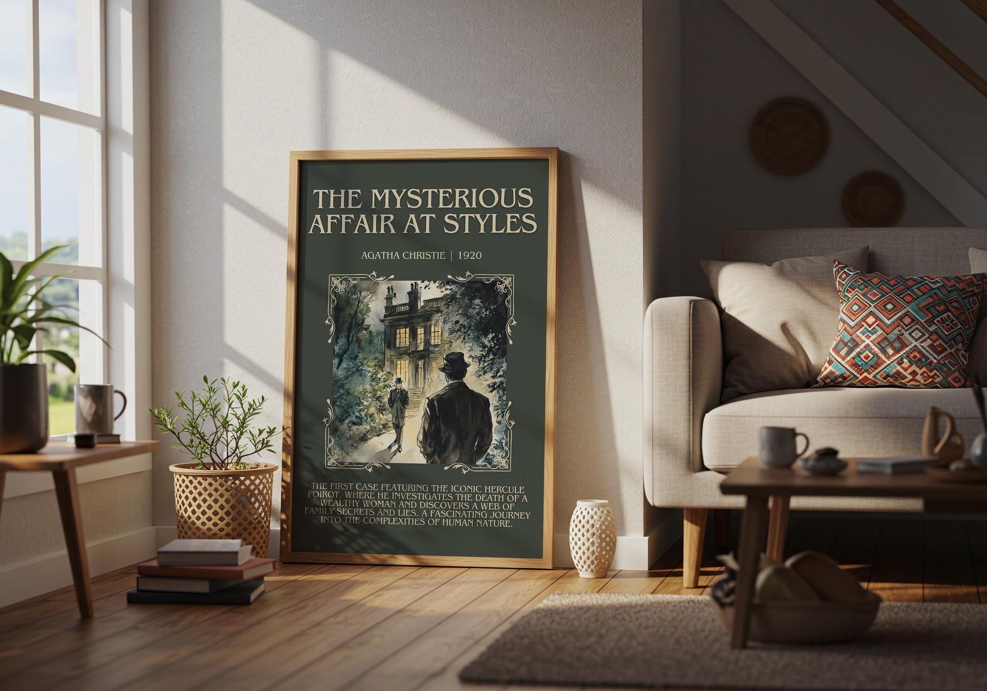 The Mysterious Affair At Styles by Agatha Christie | Descriptive Book Poster | Blurby