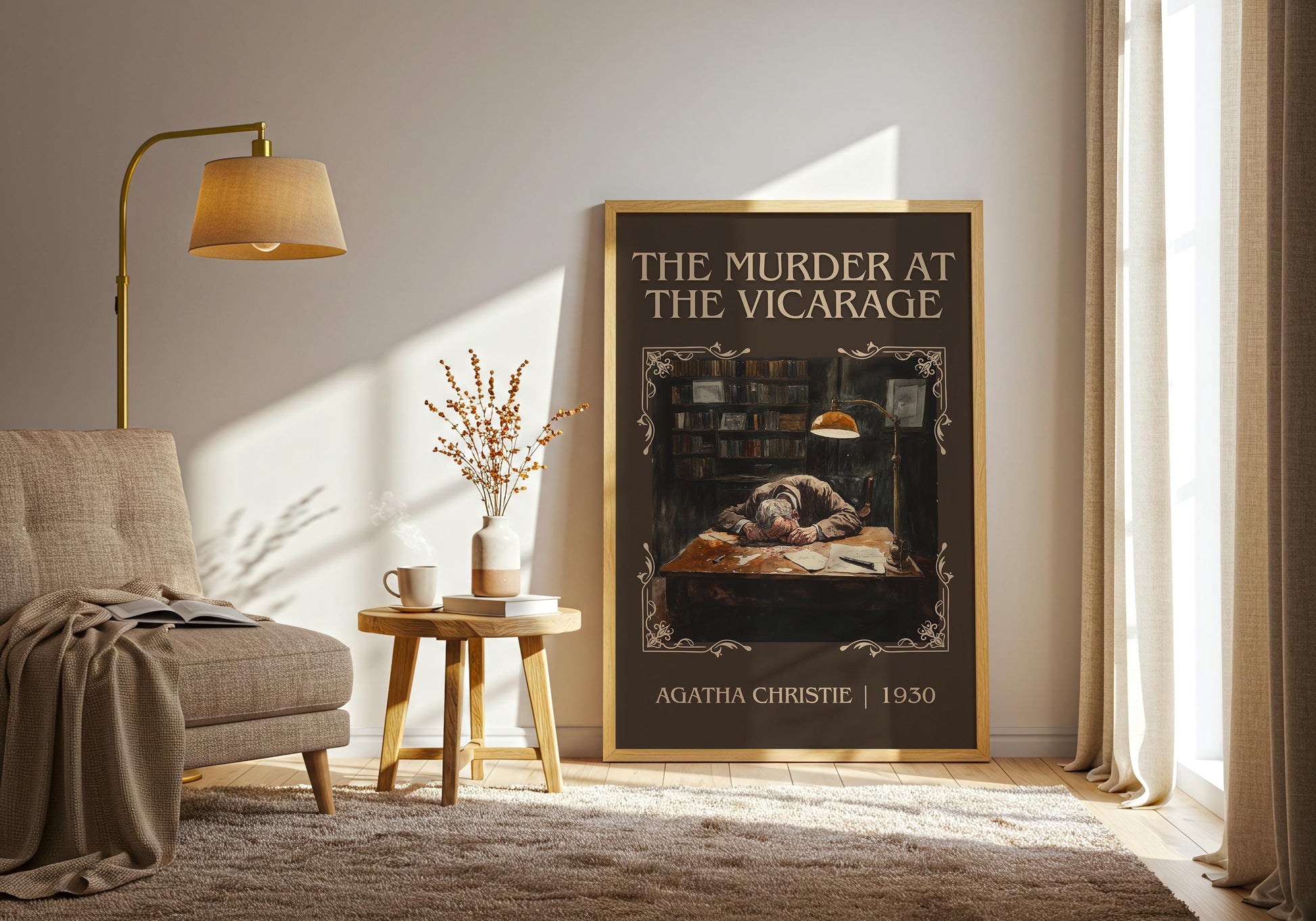 The Murder At The Vicarage by Agatha Christie | Descriptive Book Poster | Minimalist