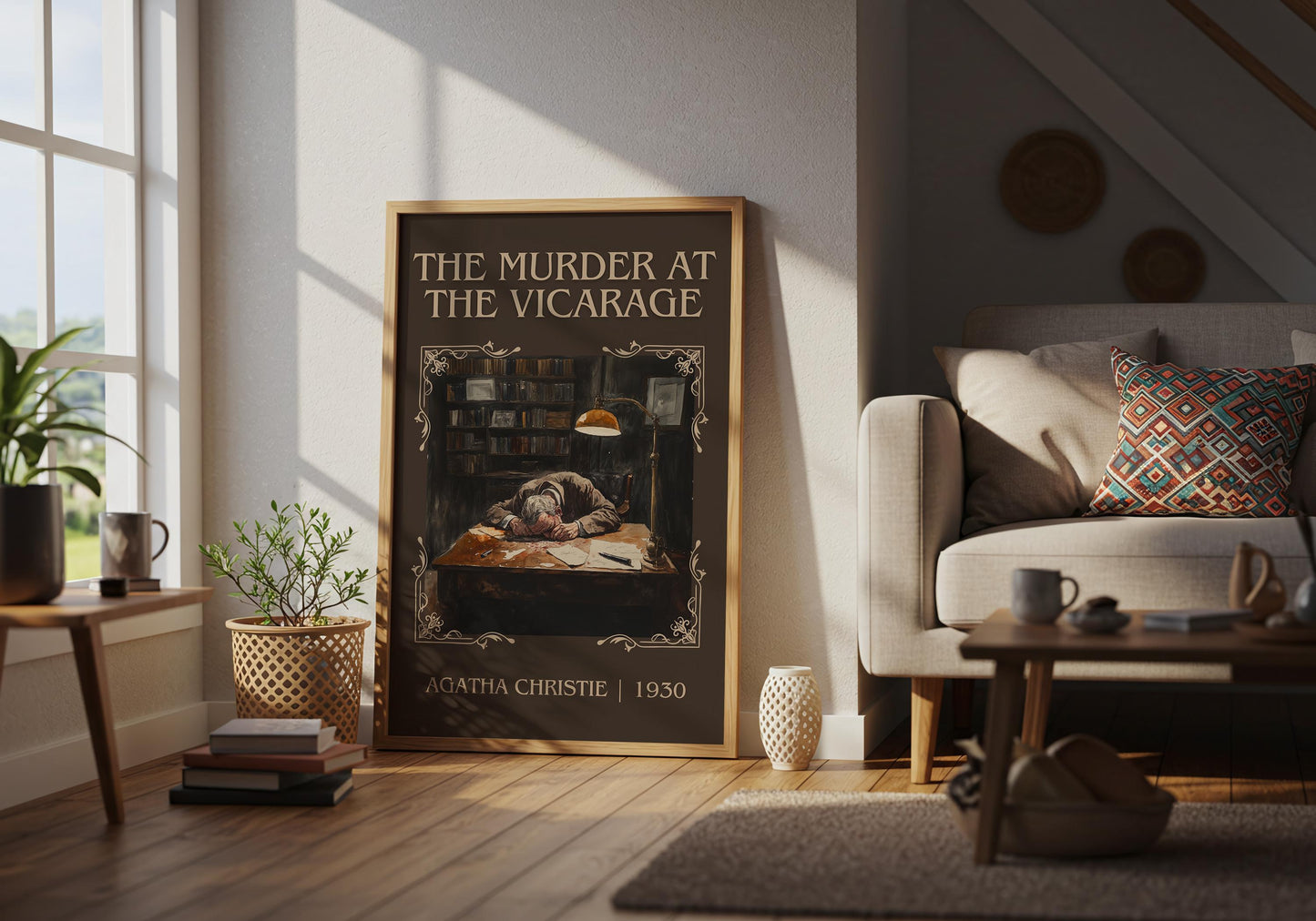 The Murder At The Vicarage by Agatha Christie | Descriptive Book Poster | Minimalist