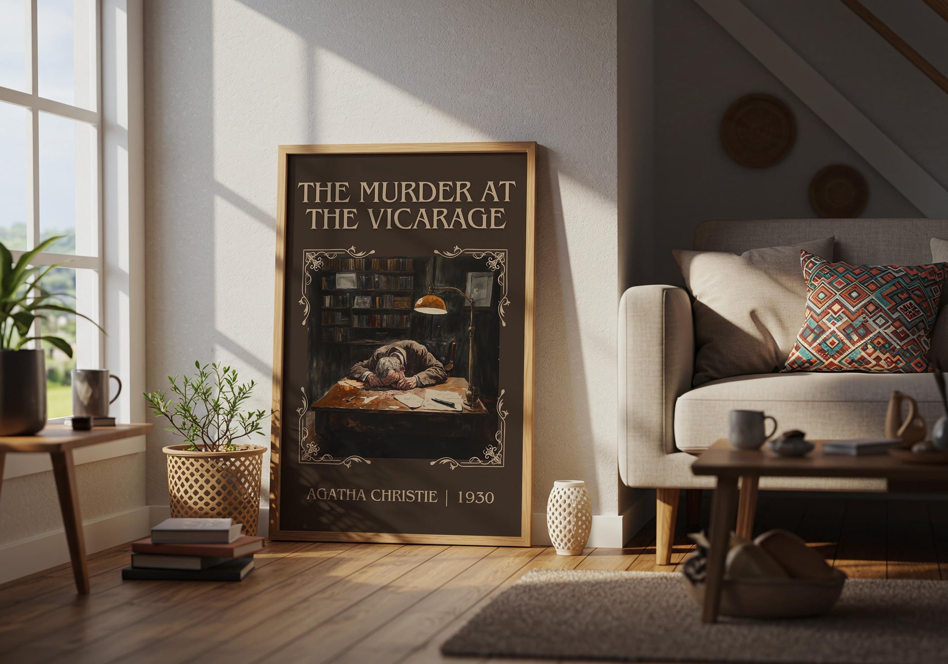 The Murder At The Vicarage by Agatha Christie | Descriptive Book Poster | Minimalist