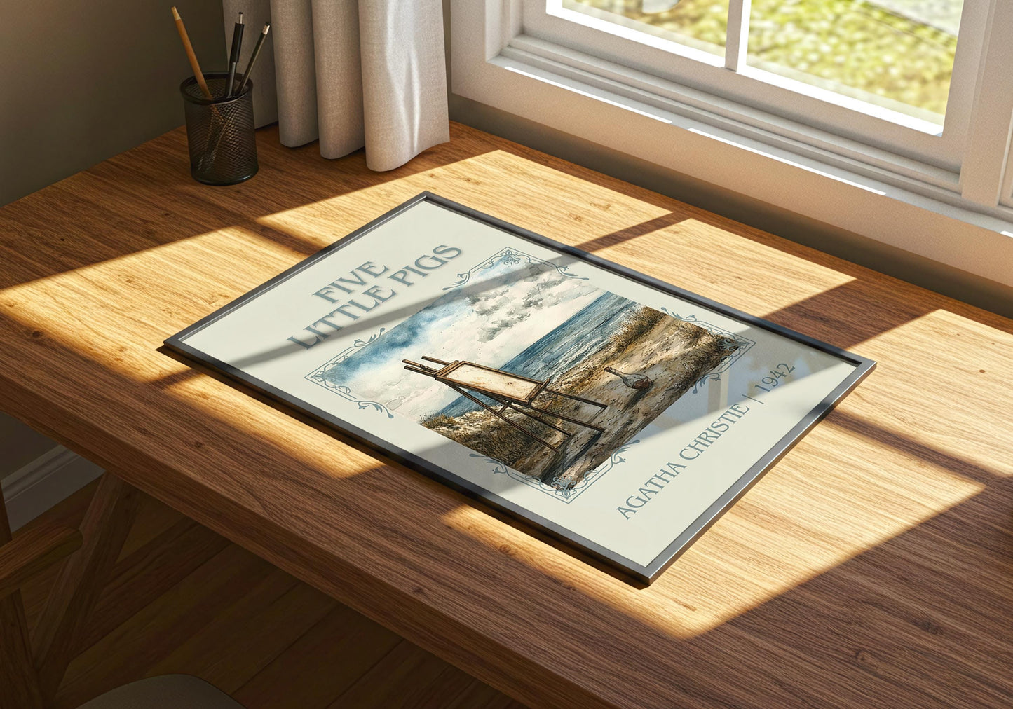 Five Little Pigs by Agatha Christie | Descriptive Book Poster | Minimalist