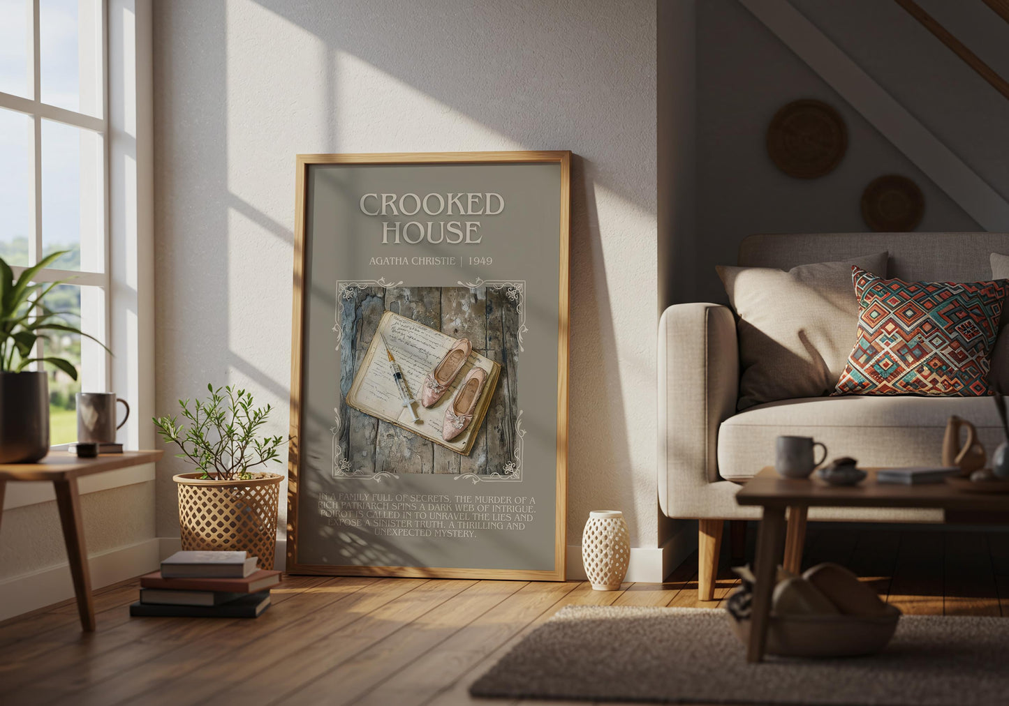Crooked House by Agatha Christie | Descriptive Book Poster | Blurby