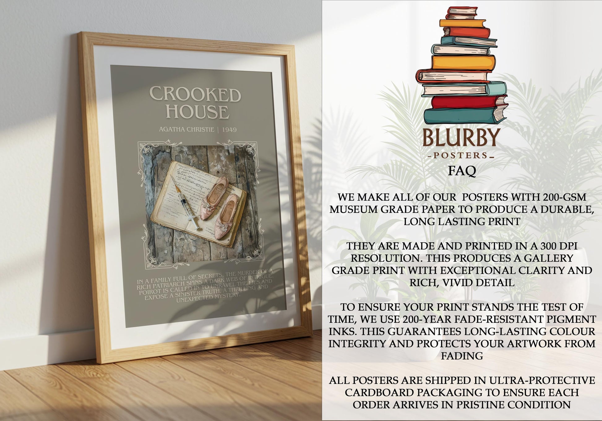 Crooked House by Agatha Christie | Descriptive Book Poster | Blurby