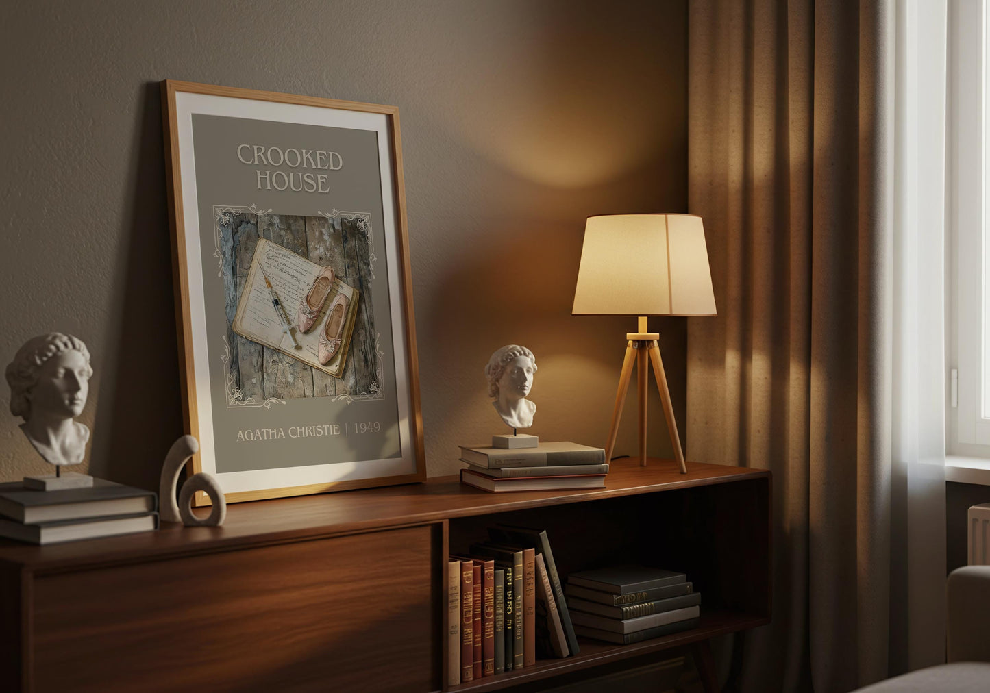 Crooked House by Agatha Christie | Descriptive Book Poster | Minimalist