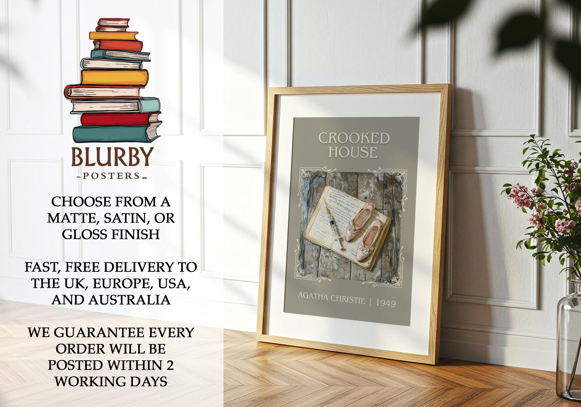 Crooked House by Agatha Christie | Descriptive Book Poster | Minimalist