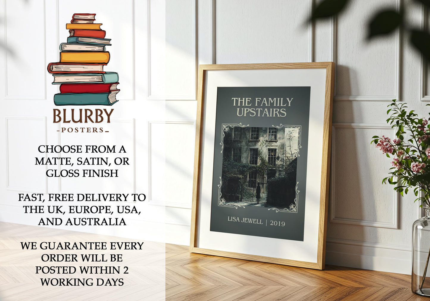 The Family Upstairs by Lisa Jewell | Descriptive Book Poster | Minimalist