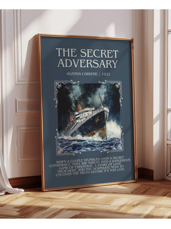 The Secret Adversary minimalist poster paper finish options – matte satin gloss